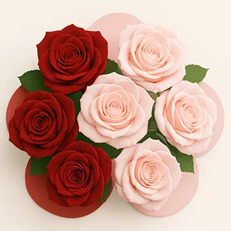 Red & Light Pink Roses