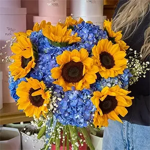 Yellow & Blue Bouquets