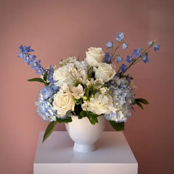 BELLA Delphinium & Hydrangea Flowers in Signature Vase