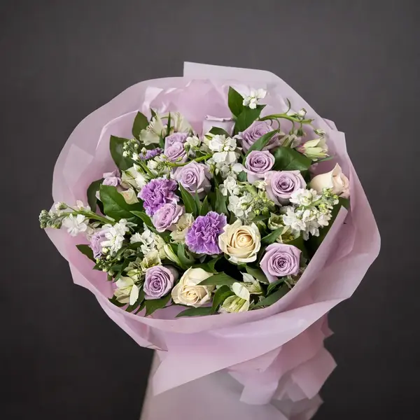 Lola  Lavender & White Flower Bouquet