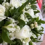 Alisa White Roses & Alstroemeria Flower Bouquet