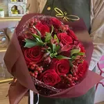 ALINA Red Roses & Alstroemeria Flower Bouquet