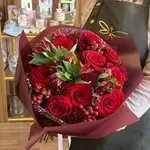 ALINA Red Roses & Alstroemeria Flower Bouquet