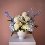 BELLA Delphinium & Hydrangea Flowers in Signature Vase