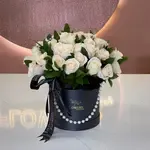 Coco White Roses & Greens Flower Box