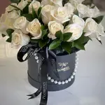 Coco White Roses & Greens Flower Box