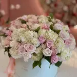 Mondial Light Pink Roses & Hydrangea Giant Flower Box