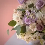 SABRINA Lavender & White Flowers in Signature Vase