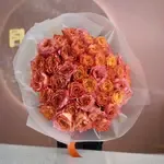 Peachy Orange Long Stem Roses Bouquet