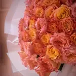 Peachy Orange Long Stem Roses Bouquet