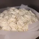 White Long Stem Roses Bouquet