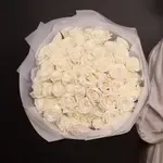 White Long Stem Roses Bouquet