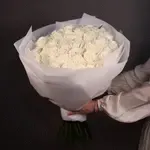 White Long Stem Roses Bouquet